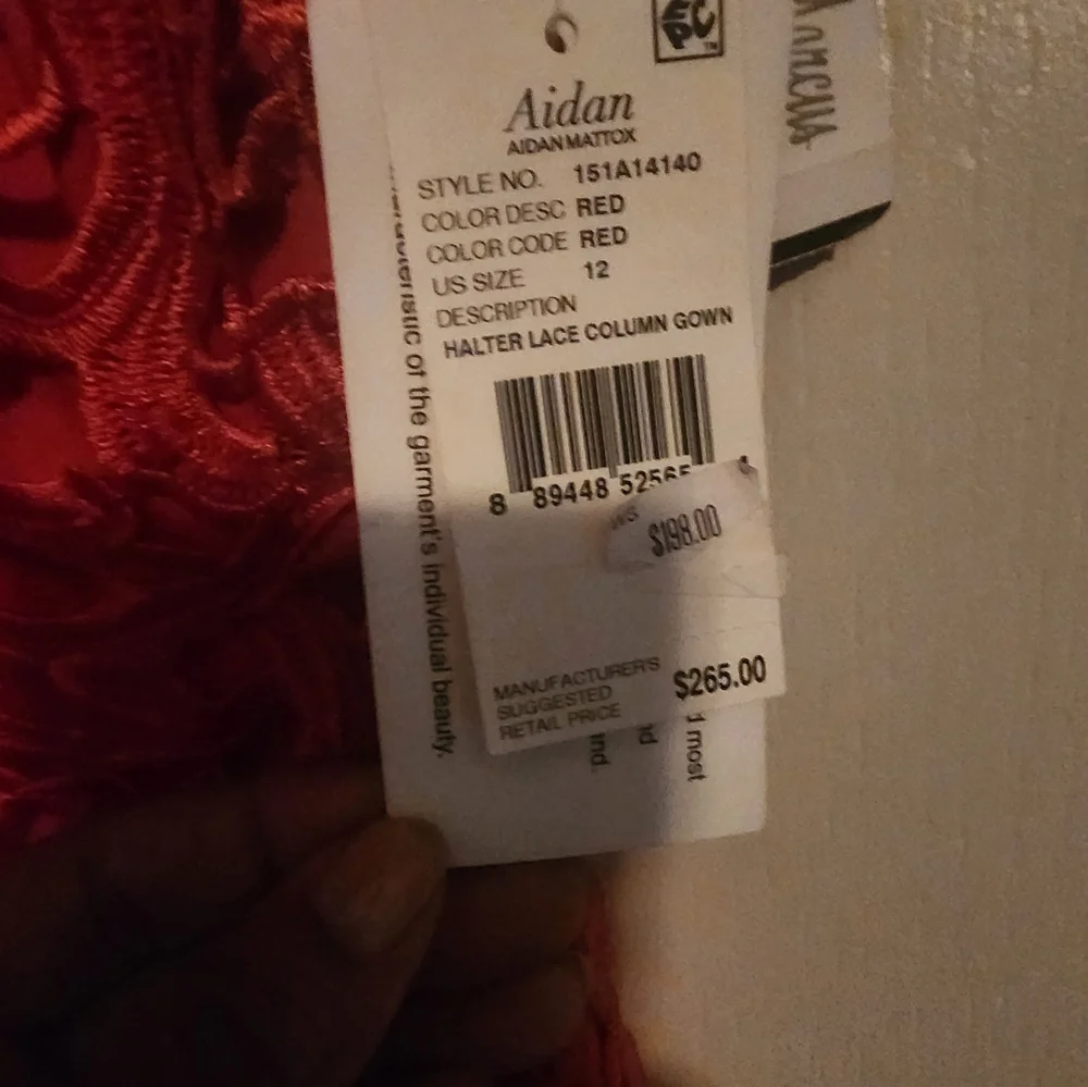 Aidan by Aidan Mattox red lace dress Size 12 - Picture 6 of 7